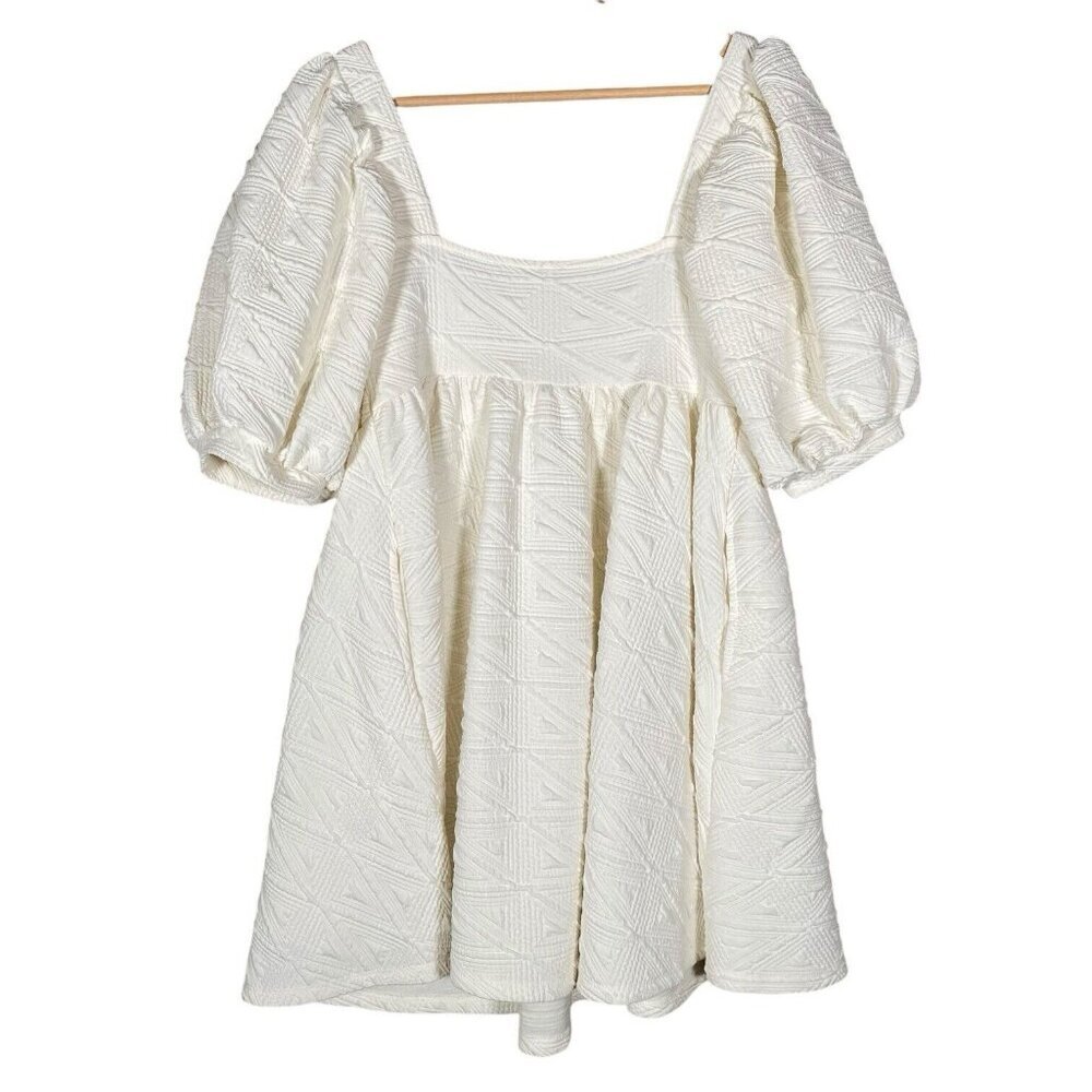 Free People Violet Mini Dress Square Neck Puff Sleeve Coquette Cottage Babydoll - Picture 4 of 16